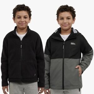 Eddie Bauer Youth Lone Peak 3-in-1 jacket in black and grey. XS Medium